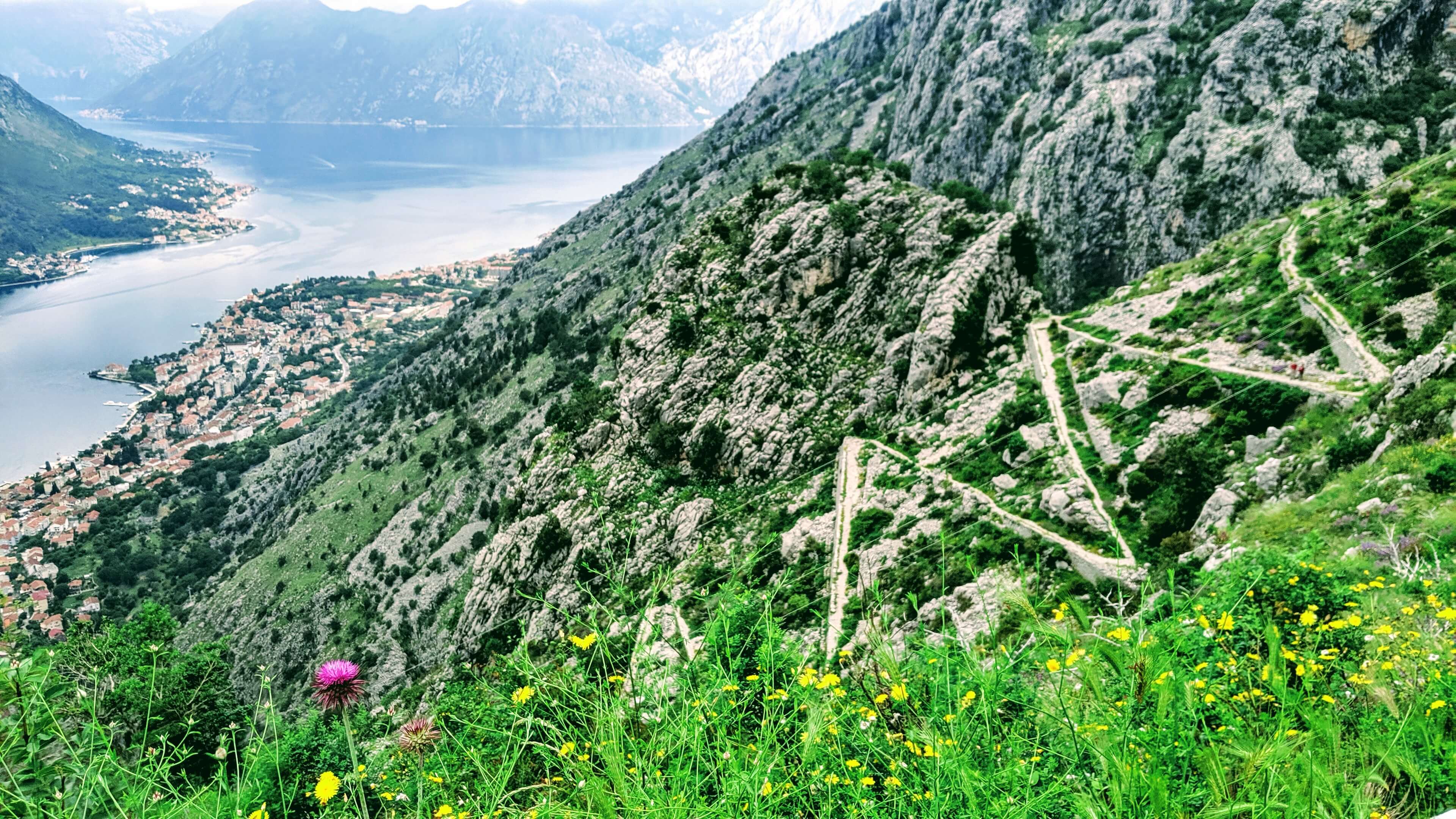 Switchback overlooking the Bay of Kotor.