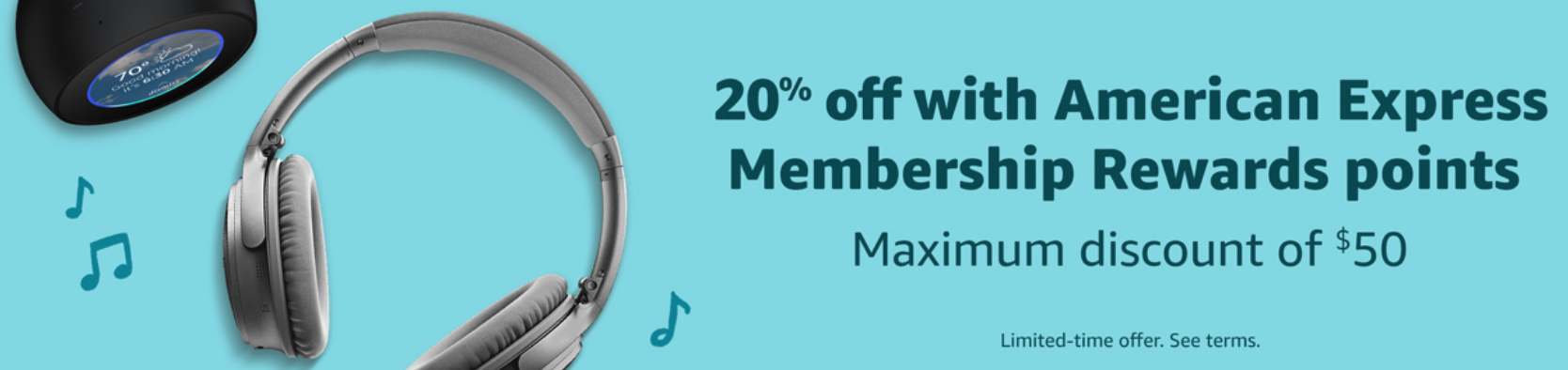 save 20% at Amazon by using American Express Membership Rewards Points.