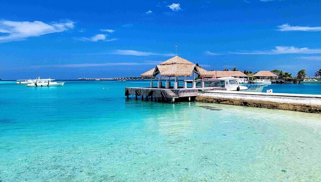 Maldives cheap resort ferry dock
