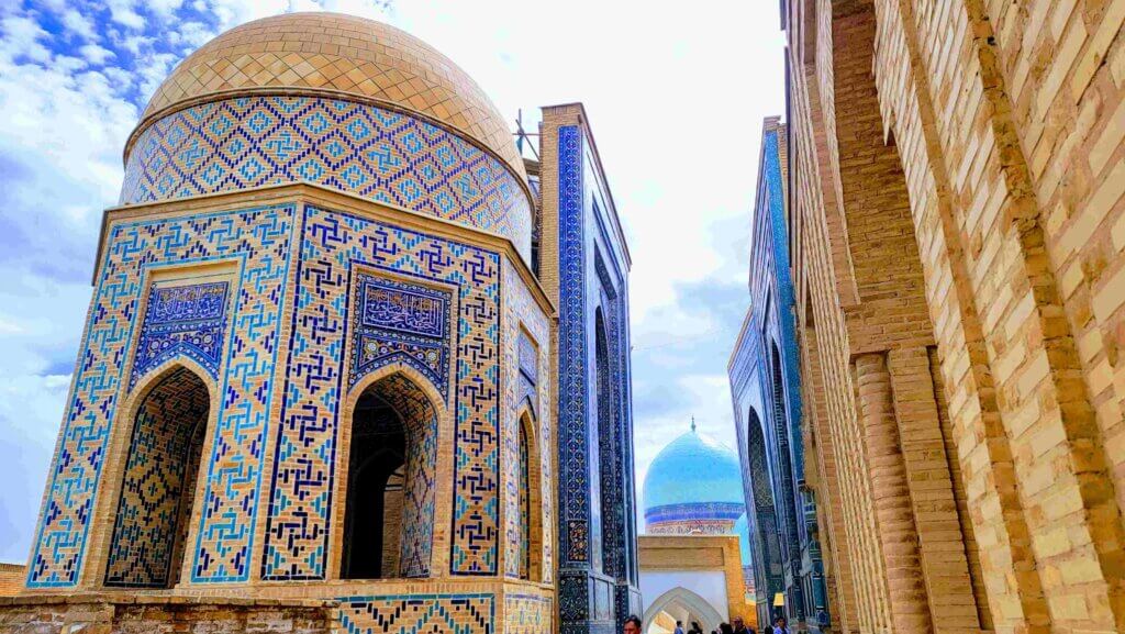 Shakhi Zinda Necropolis and Summer Mosque Tashkent train travel Khiva