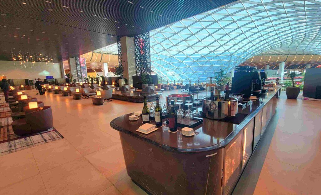 Coffee StationQ Qatar business class lounge at the Garden