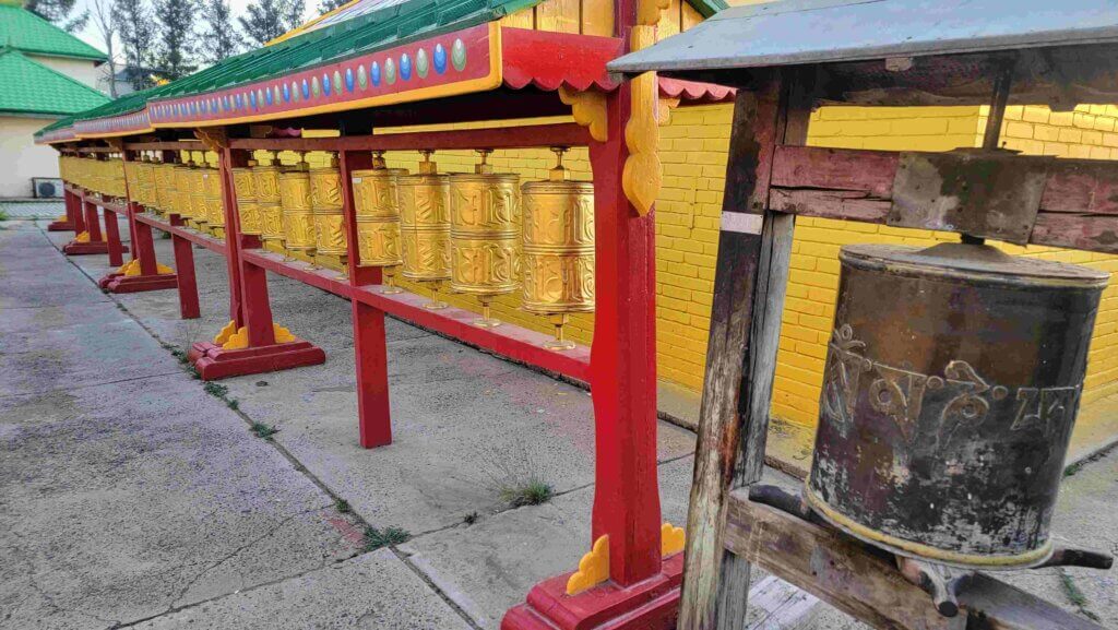 Prayer wheels in Gandan Monastery